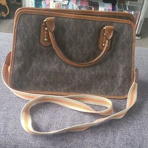 Vintage Dark Brown Michael Kors Bag With Signature "MK" Logo